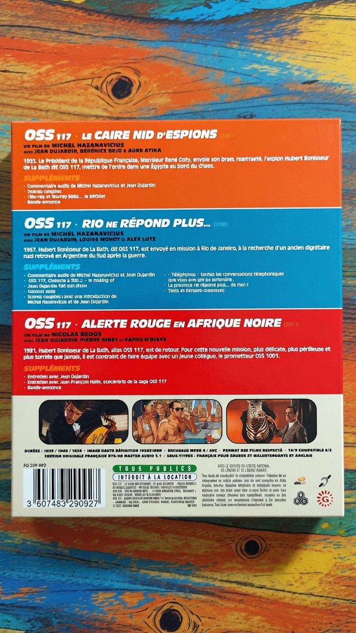 Retro del cofanetto Blu-ray della trilogia OSS 117